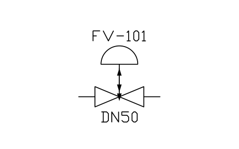 Control valve, FL / drift closed (B) 심볼 미리보기, 블록 ISA_CV_FL_DC