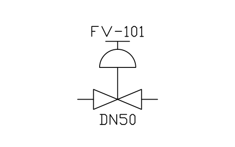 Control valve, top handwheel 심볼 미리보기, 블록 ISA_CV_HAND_TOP