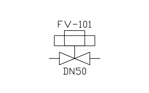 Control valve, rotary piston 심볼 미리보기, 블록 ISA_CV_ROTARY