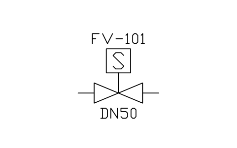 Control valve, solenoid 심볼 미리보기, 블록 ISA_CV_SOLENOID