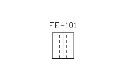 Dip tube / stilling well 심볼 미리보기, 블록 ISA_ELEM_DIP_TUBE