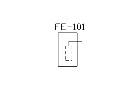 Level displacer in vessel 심볼 미리보기, 블록 ISA_ELEM_DISPLACER