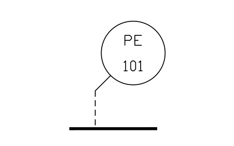 Strain gage element, PE 심볼 미리보기, 블록 ISA_ELEM_PE_BUBBLE