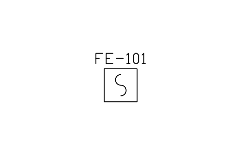 Sonic / ultrasonic meter 심볼 미리보기, 블록 ISA_ELEM_SONIC