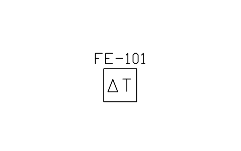 Thermal mass meter, dT 심볼 미리보기, 블록 ISA_ELEM_THERMAL_DT
