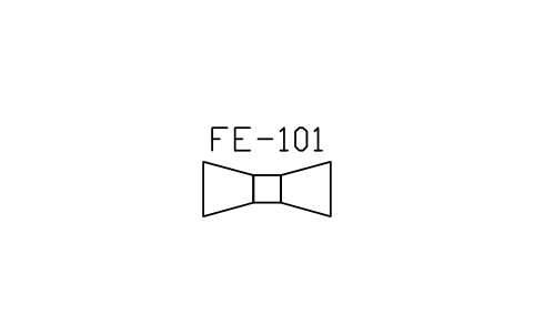 Venturi tube 심볼 미리보기, 블록 ISA_ELEM_VENTURI_TUBE