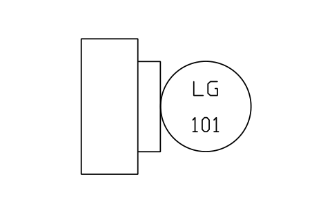 Level gage glass, external 심볼 미리보기, 블록 ISA_GAGE_LEVEL_EXTERNAL
