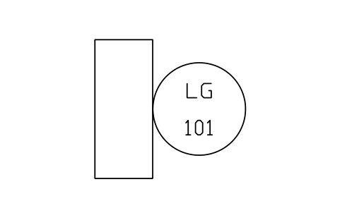 Level gage on vessel (LG) 심볼 미리보기, 블록 ISA_GAGE_LEVEL_INTEGRAL