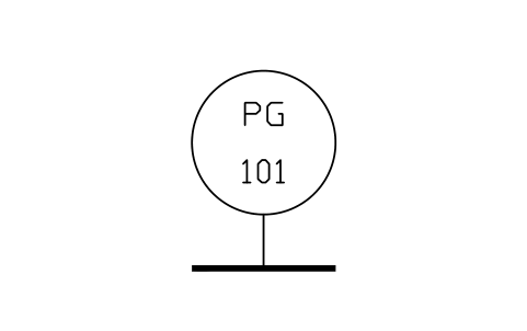 Pressure gage (PG) 심볼 미리보기, 블록 ISA_GAGE_PRESSURE