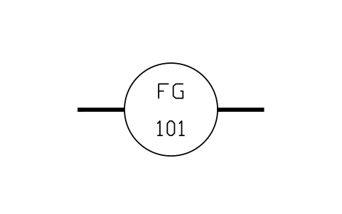 Sight glass, flow (FG) 심볼 미리보기, 블록 ISA_SIGHT_GLASS