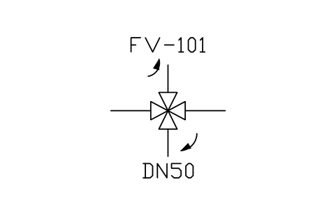Solenoid valve, 4-way 심볼 미리보기, 블록 ISA_VALVE_SOL_4WAY