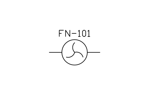 符號 Blower, fan (general) 的預覽，圖塊名 PID_BLOWER_FAN