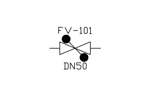符號 Swing check valve (form 1) 的預覽，圖塊名 PID_CHECK_SWING_1