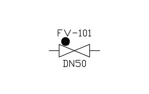 符號 Check valve (general) 的預覽，圖塊名 PID_CHECK_VALVE