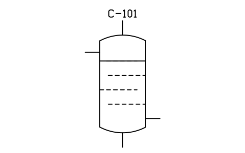 符號 Column, staggered baffle trays 的預覽，圖塊名 PID_COLUMN_BAFFLE