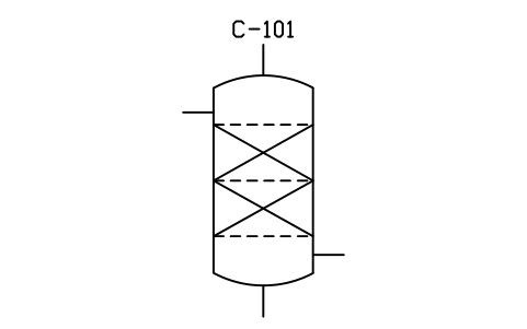 符號 Column, two fixed beds 的預覽，圖塊名 PID_COLUMN_TWO_BEDS