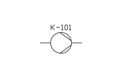 符號 Compressor, vacuum pump 的預覽，圖塊名 PID_COMPRESSOR