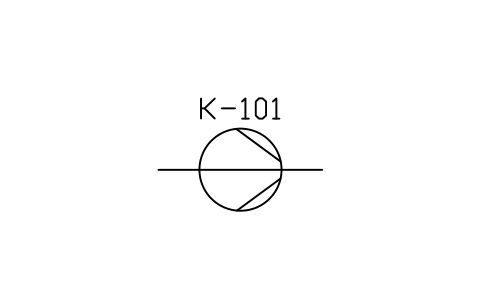 符號 Compressor, centrifugal 的預覽，圖塊名 PID_COMPRESSOR_CENTRIFUGAL