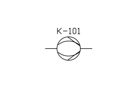 符號 Compressor, ejector / jet 的預覽，圖塊名 PID_COMPRESSOR_EJECTOR