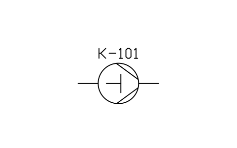 符號 Compressor, reciprocating 的預覽，圖塊名 PID_COMPRESSOR_PISTON