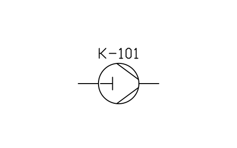 符號 Compressor, roller vane 的預覽，圖塊名 PID_COMPRESSOR_ROLLER_VANE