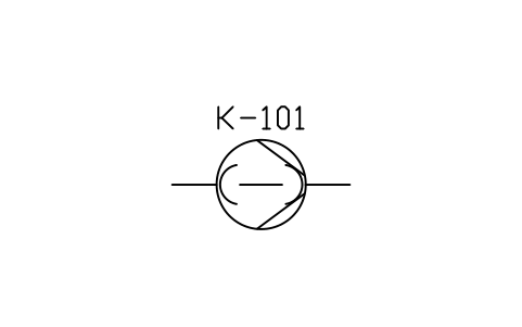 符號 Compressor, rotary piston 的預覽，圖塊名 PID_COMPRESSOR_ROTARY