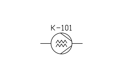 符號 Compressor, screw 的預覽，圖塊名 PID_COMPRESSOR_SCREW