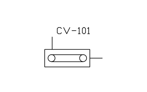 符號 Conveyor, belt type in box 的預覽，圖塊名 PID_CONVEYOR_BELT_BOX