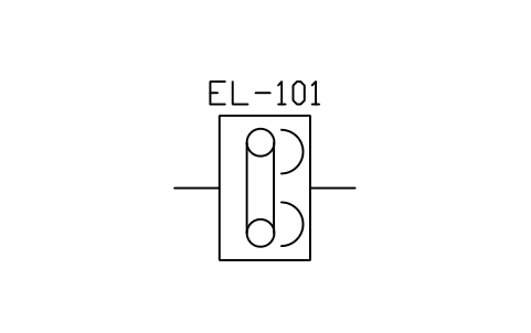 符號 Elevator, bucket type 的預覽，圖塊名 PID_ELEVATOR_BUCKET
