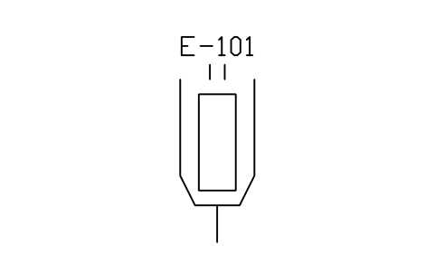符號 Thin-film evaporator 的預覽，圖塊名 PID_EVAPORATOR_THIN_FILM