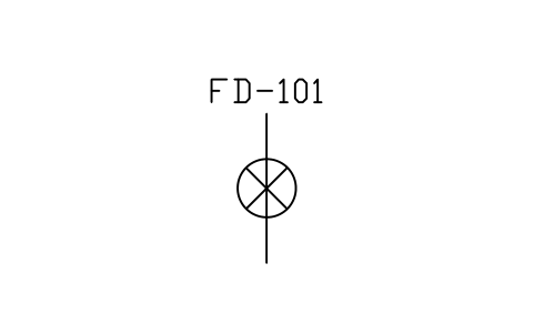符號 Feeder, rotary valve type 的預覽，圖塊名 PID_FEEDER_ROTARY_VALVE