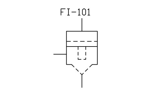 符號 Gas filter, bag / cartridge 的預覽，圖塊名 PID_FILTER_GAS_BAG