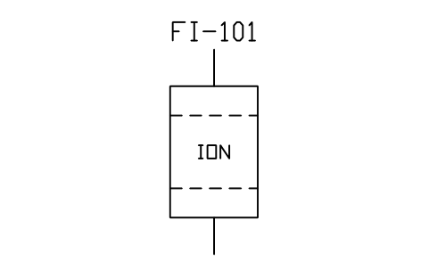 符號 Liquid bed filter, ion exchange 的預覽，圖塊名 PID_FILTER_ION
