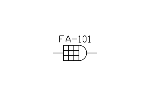 符號 Flame arrestor, fire-resistant 的預覽，圖塊名 PID_FLAME_ARRESTOR_FIRE