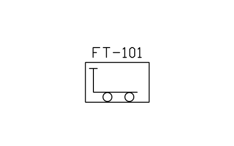 符號 Forklift, manually operated 的預覽，圖塊名 PID_FORKLIFT_MANUAL