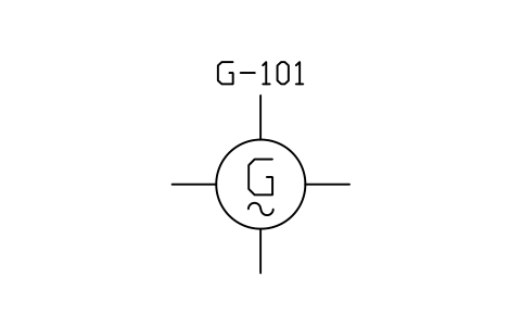 符號 Generator, AC 的預覽，圖塊名 PID_GENERATOR_AC