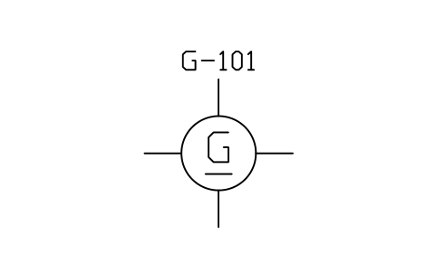 符號 Generator, DC 的預覽，圖塊名 PID_GENERATOR_DC