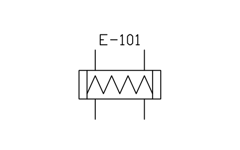 符號 Heat exchanger, coil tubes 的預覽，圖塊名 PID_HX_COIL