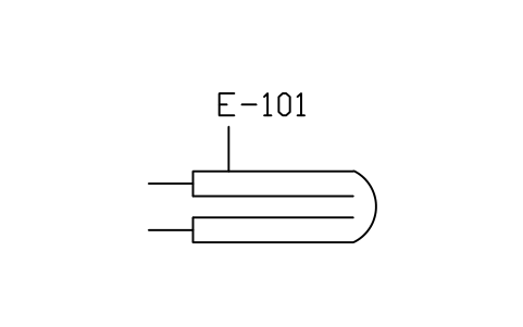 符號 Heat exchanger, double pipe 的預覽，圖塊名 PID_HX_DOUBLE_PIPE