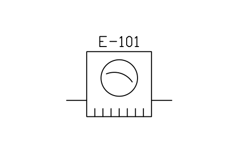 符號 Heat exchanger, finned tube + fan 的預覽，圖塊名 PID_HX_FINNED_FAN