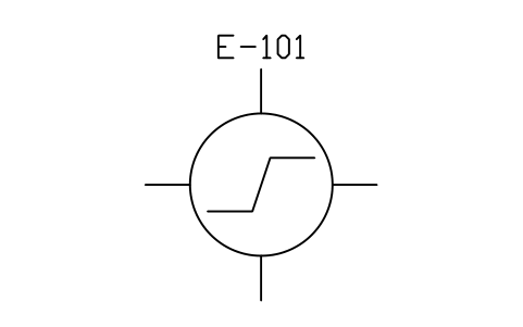符號 Heat exchanger (general), condenser 的預覽，圖塊名 PID_HX_GENERAL