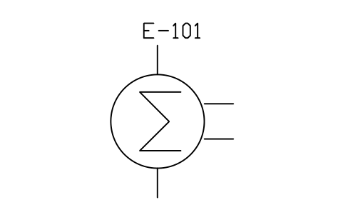 符號 Heat exchanger, M-shape 的預覽，圖塊名 PID_HX_M_SHAPE