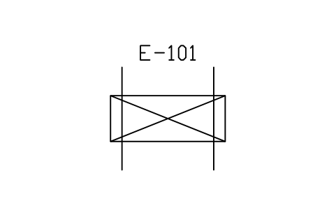 符號 Heat exchanger, plate type 的預覽，圖塊名 PID_HX_PLATE
