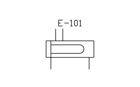 符號 Heat exchanger, U-tubes 的預覽，圖塊名 PID_HX_U_TUBE