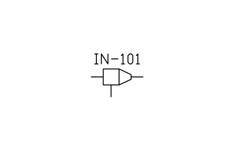 符號 Mixing nozzle, injector 的預覽，圖塊名 PID_INJECTOR
