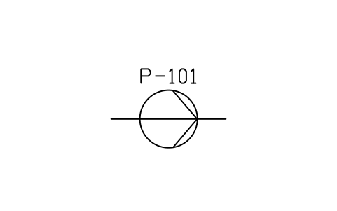 符號 Pump, centrifugal 的預覽，圖塊名 PID_PUMP_CENTRIFUGAL