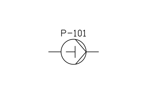 符號 Pump, reciprocating piston 的預覽，圖塊名 PID_PUMP_PISTON