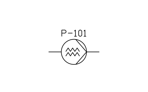 符號 Pump, screw 的預覽，圖塊名 PID_PUMP_SCREW