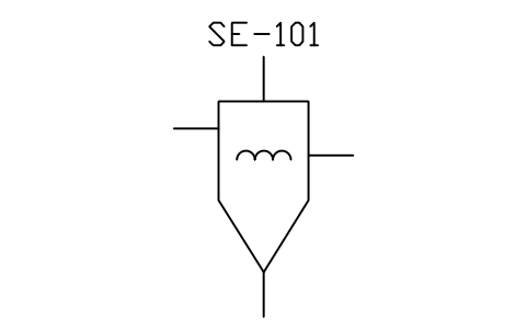 符號 Electromagnetic separator 的預覽，圖塊名 PID_SEP_ELECTROMAGNETIC