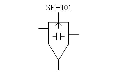 符號 Precipitator, wet electrostatic 的預覽，圖塊名 PID_SEP_ESP_WET